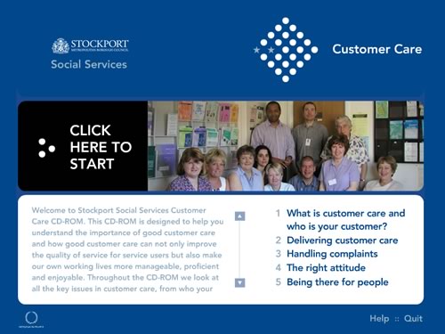Stockport Customer Care intro screen