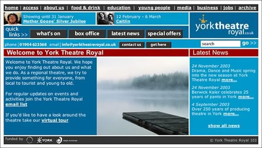 York Theatre Royal's Website